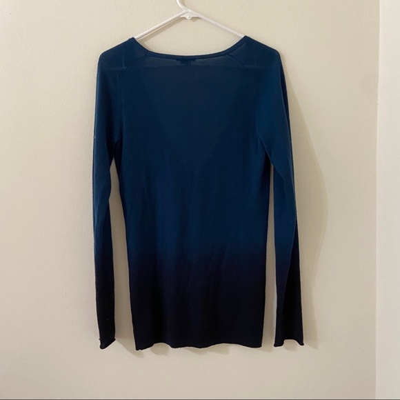 Theory 100% Cashmere Blue Ombré Cardigan - Picture 4 of 6